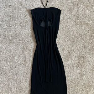 Vintage Hugo Buscati Black Halter Backless Dress